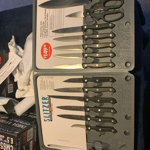 Slitzer Germany Knife Set with Black Handles